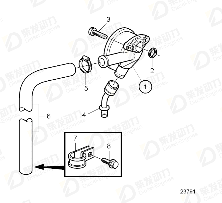 VOLVO Rubber hose 21069639 Drawing